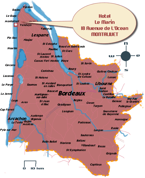 Karte von Gironde
